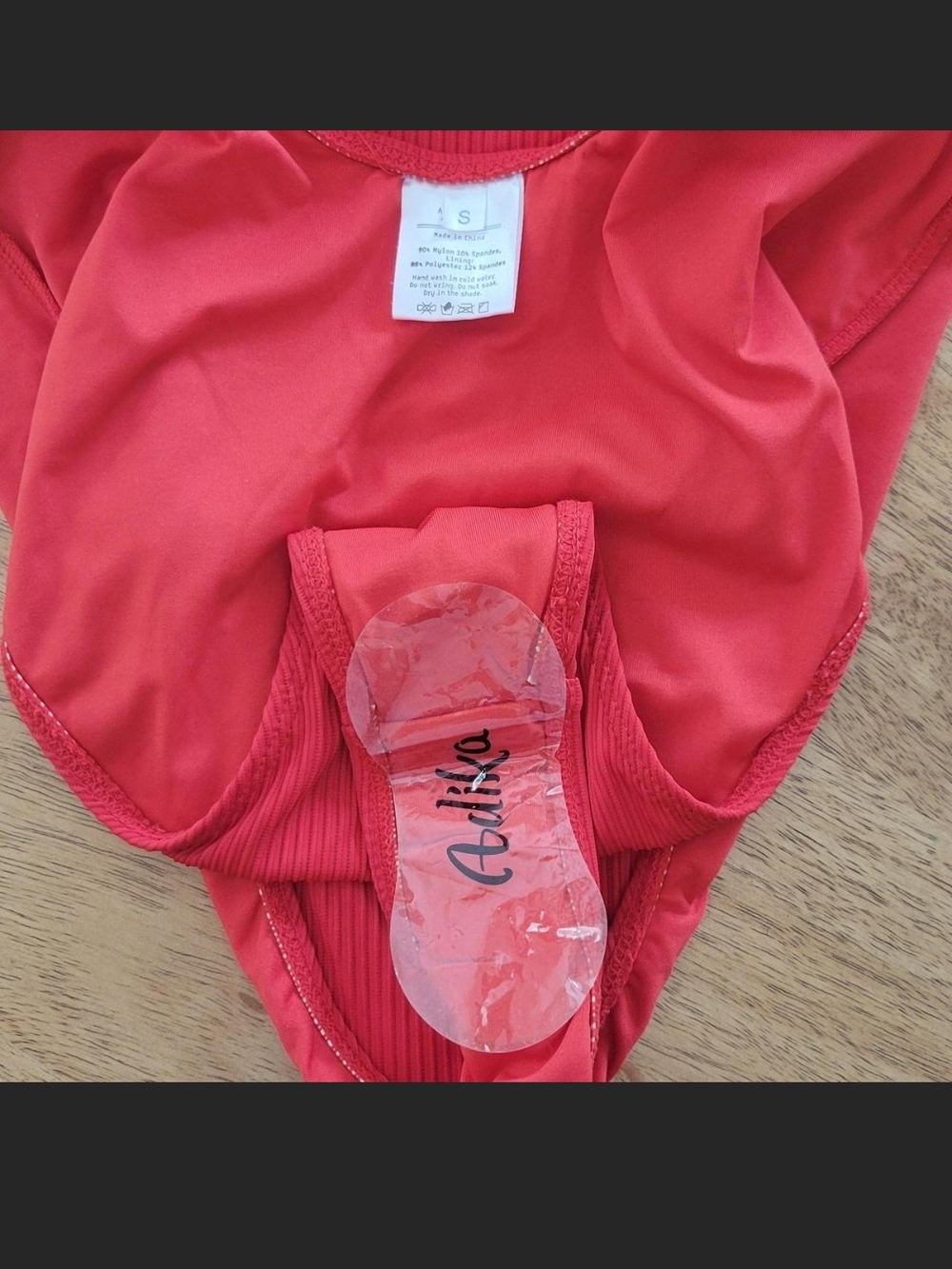 Adika Red Ribbed One-Piece Swimsuit - Picture 3 of 3